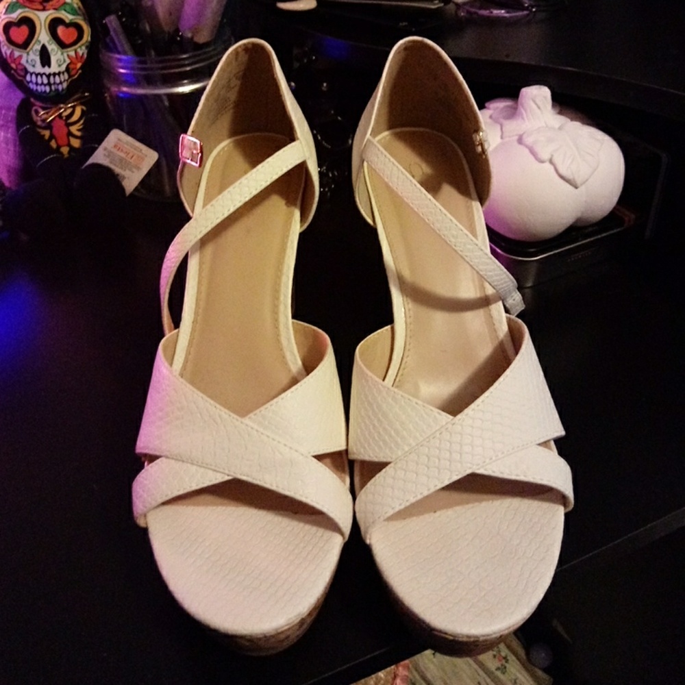 Cream Platform Sandals